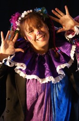 Penelope The Clown Performs  a Singing Telegram in Calgary
